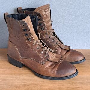 Ariat Heritage Lacer II Women 11 Brown Leather Lace-Up Western Ankle Boots